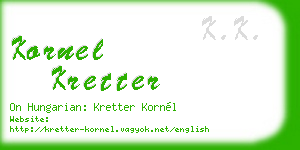 kornel kretter business card