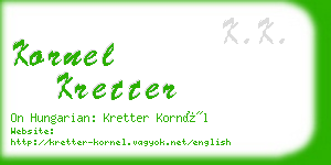 kornel kretter business card